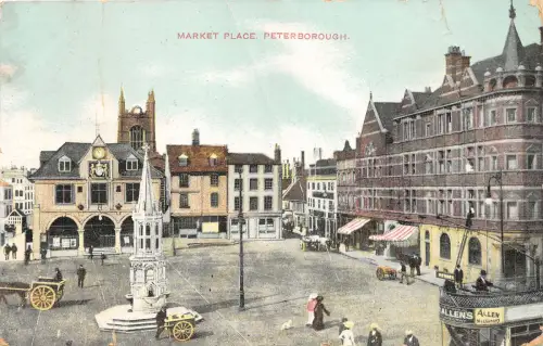 uk40021 market place peterborough uk tramway tram