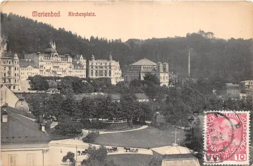 B64762 Marienbad Kirchenplatz tschechisch