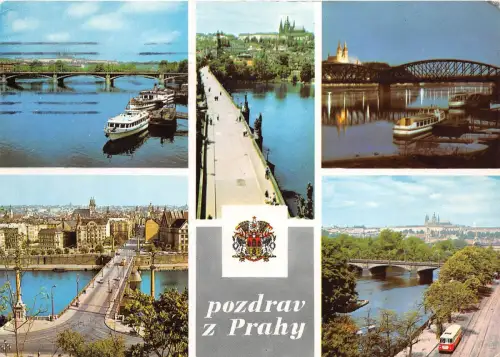 B45240 Praha Boote Bateaux Autobus Multiviews Tschechisch