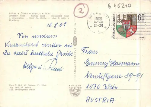 B45240 Praha Boote Bateaux Autobus Multiviews Tschechisch