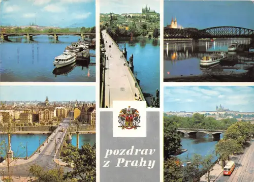 B45137 Praha Straßenbahn Boote Bateaux Autobus Multiviews Tschechien