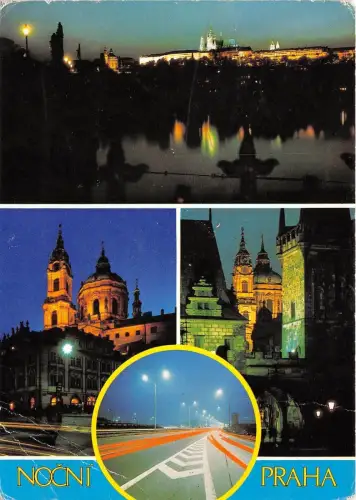 B45007 Praha bei Nacht Multiviews Tschechisch