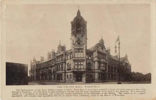 uk32703 county hall wakefield real photo uk