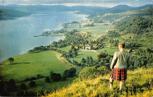 uk8443 inveraray and castle from duniquaich hill scotland uk