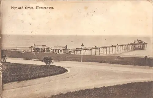 uk33690 pier and green hunstanton real photo uk