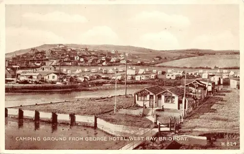 BR64491 Bridport Echtfoto-Campingplatz von George Hotel UK