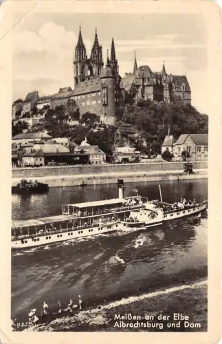 B44492 Albrechtsburg Elbe Boote Bateaux Germany