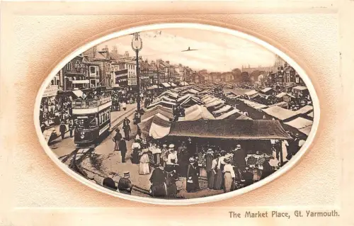 uk41607 market place gt yarmouth tramway tram uk