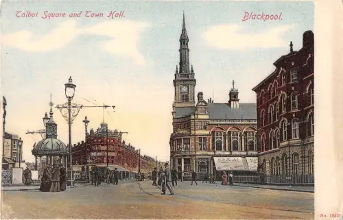 BR97317 talbot square and town hall blackpool uk