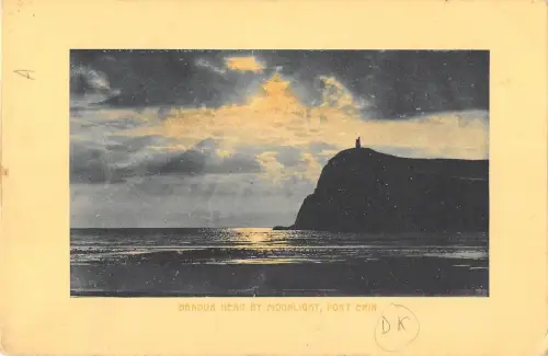BR81694 Braddad Head by Moonlight Port Erin Isle of Man UK