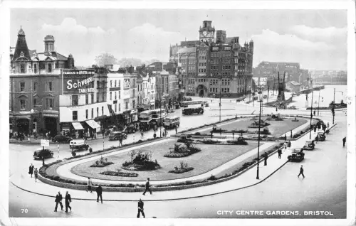 BR74969 City Center Gardens Bristol Bus Auto Voiture Echtfoto schweppes UK