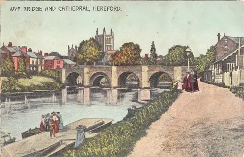 BR74761 Wye Bridge and Cathedral Hereford UK