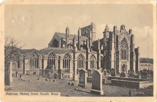 uk23409 melrose abbey scotland real photo uk