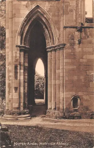 uk23407 north aisle melrose abbey scotland real photo uk