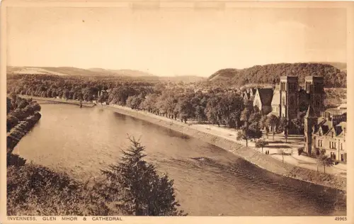 br109349 glen mhor and cathedral inverness scotland real photo uk