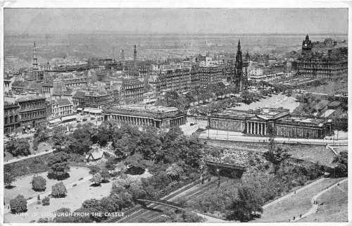 br109338 Ansicht von Edinburgh vom Schloss Schottland Echtfoto UK