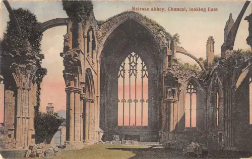 uk23414 chor looking east melrose abbey scotland real photo uk