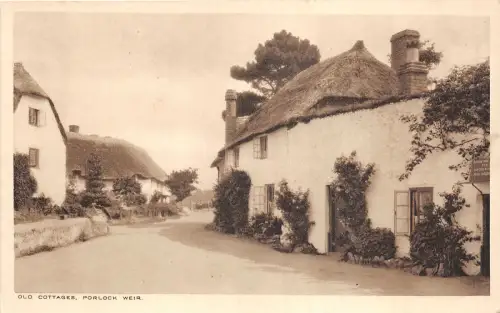 uk40338 old cottages porlock weir real photo uk