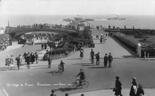 BR101662 Brücke Pier Clacton auf Meer Echt Foto Fahrrad UK