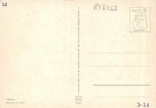 B47268 Bremen Rathaus Dom Deutschland