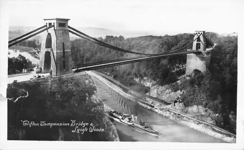 BR81296 Clifton Hängebrücke und Leigh Woods Schiffsbateaux Echtfoto UK