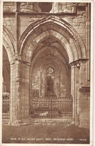 uk3862 Grabmal von Sir Walter Scott Bart Dryburgh Abbey Schottland Echtfoto UK
