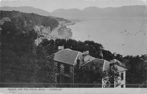 uk18737 ardberg and the cowal hillls rothesay scotland real photo uk