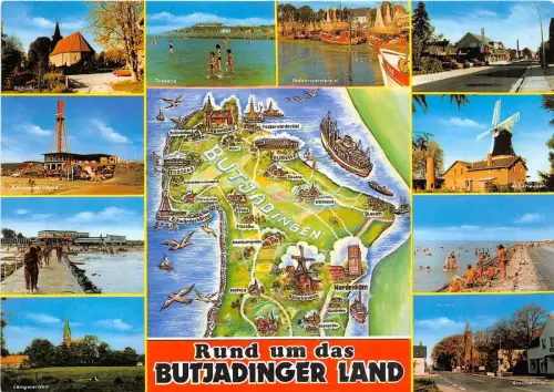 BG12536 rund um das butjadinger landkarte cartes gegraphiques germany