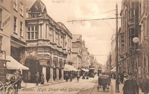 BR64211 exeter high street and guildhall chariot uk