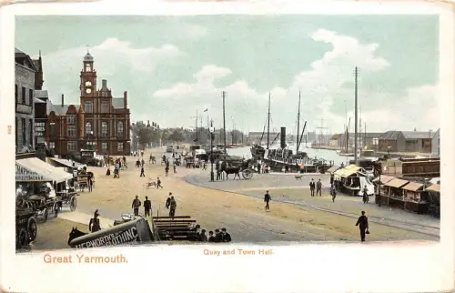 BR64004 Great Yarmouth Quay and Town Hall UK