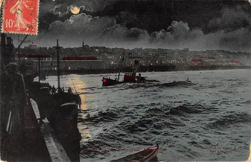 BR81560 Aigon Bay Rough Sea Ship Bateaux Postkarte UK TCV