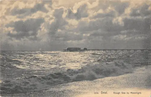 BR97278 Deal Rough Sea by Moonlight Victoria 2174 UK