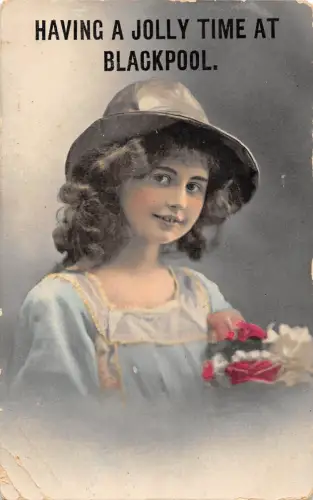 BR99537 Blackpool Neuheit Frau, die eine lustige Zeit hat UK
