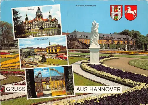 BG11214 gruss aus hannover strassenbahn schloss rathaus germany
