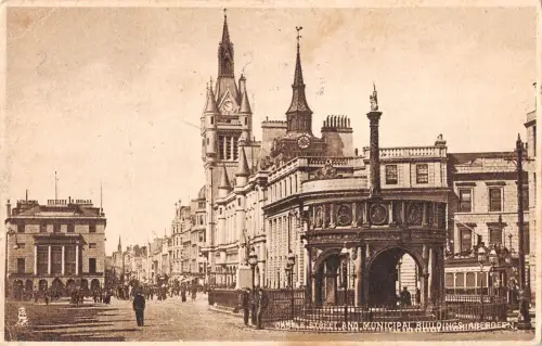 uk17937 Castle Street and Municipal Buildings Aberdeen Scotland Real Photo UK