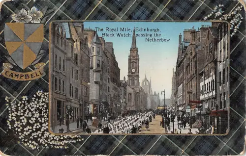 uk25468 royal mile black watch passing the netherbow edinburgh scotland uk
