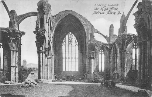 uk23411 hochaltar melrose abbey scotland echtfoto uk