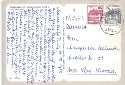 B40463 Rappensee mit Rappenseekopf Deutschland