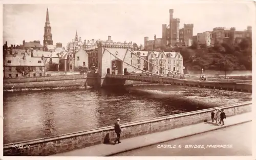 BR60460 Schloss und Brücke iverness Echtfoto Schottland