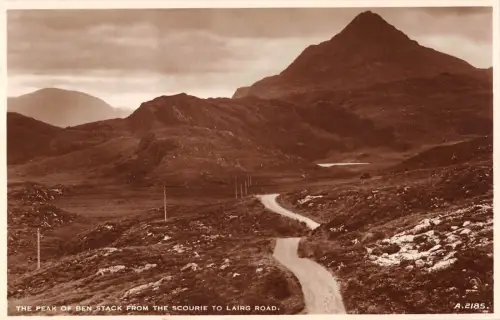 BR99671 the peak of ben stack from the scourie to lairg road scotland Echtfoto