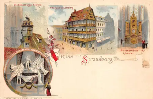 bg19074 Litho Strassburg Strassburg Frankreich
