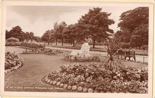 uk12630 flower gardens beveridge park kirkcaldy scotland real photo uk