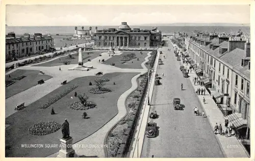 uk12167 wellington square and country building ayr scotland real photo uk
