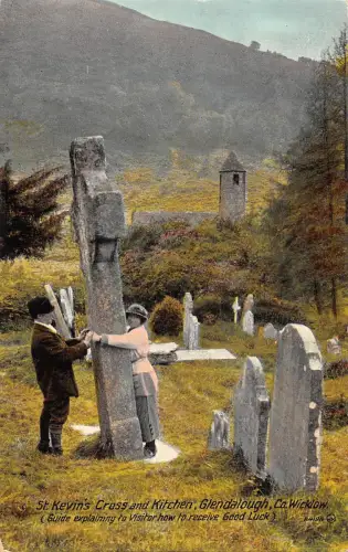 uk14638 st kenvis cross and kitchen glendalough wicklow ireland