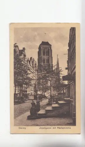B82627 danzig danzig polen jopengasse mit marienkirche front/back scan