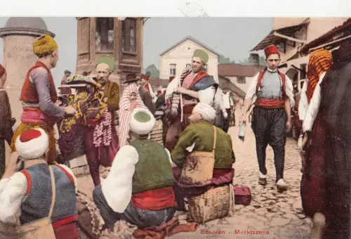 B80516 Bosnien Markszene Typen Bosnien Vorder-/Rückbild