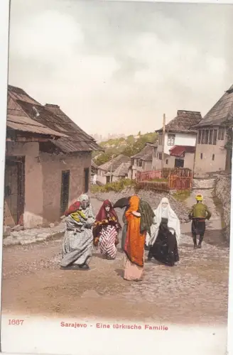 B78786 eine turische familie types costum sarajevo bosnia scan front/back image