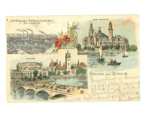B82437 Schweiz Litho Zürich Starkefabriken Salzuflen Vorder-/Rückseite Bild