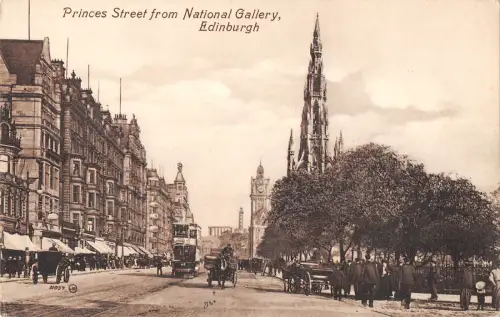 uk16654 princes street from national gallery edinburgh scotland real photo uk