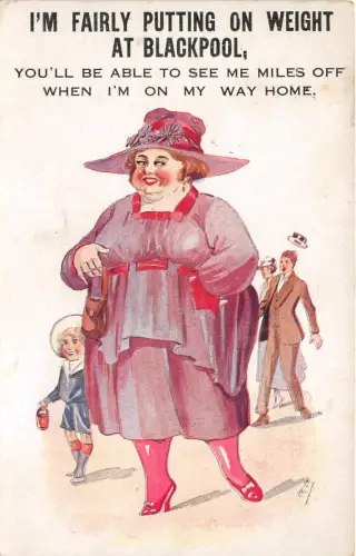 br108249 ziemlich an Gewicht bei Blackpool UK Neuheit Comic